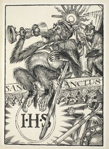 エドマンドJ.サリバンのパブ、カイザーのガーランドからの挿絵、「クルトゥール」の祝福された秘跡。 1916 作： Edmund Joseph Sullivan